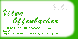 vilma offenbacher business card